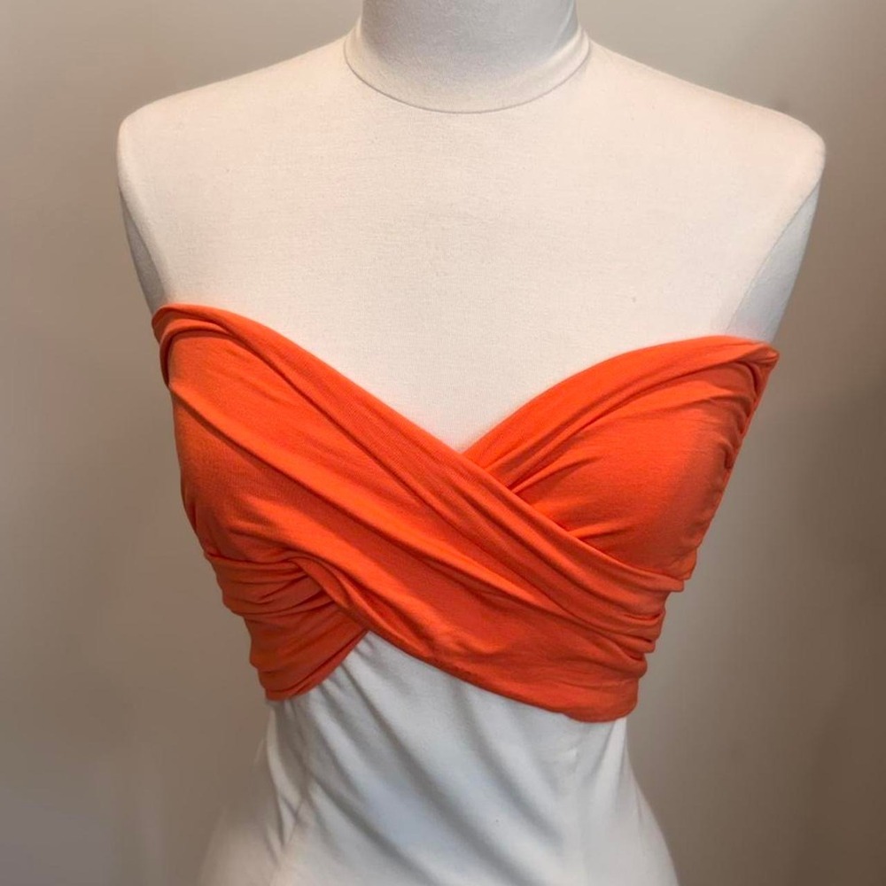 Neon Orange Wrap Crop Top 🍊🔥